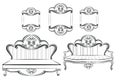 Royal Sofa and Frames set in Baroque Rococo style Royalty Free Stock Photo