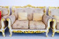 Royal sofa with pillows in beige luxurious