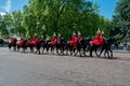 Royal soldiers during a morning changing of guard in central London, Buckingham palace