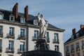 Royal square with fountain in Nantes city in France