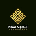 Royal Square logo, Golden Luxury creative modern logos Design Vector Royalty Free Stock Photo