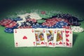 Royal Straight Flush of heart Royalty Free Stock Photo