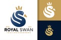 Royal swan letter s logo design vector symbol icon illustration Royalty Free Stock Photo