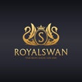 Royal Swan logo Royalty Free Stock Photo