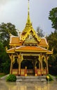 The Royal Thai styled pavilion, built for the relationship between Thailand and Switzerland, in the beautiful Denantou park Royalty Free Stock Photo