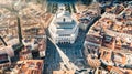 Royal Theatre building Teatro Real in Madrid.Major opera house located in Plaza de Isabel II. Aerial cityscape of Madrid landmarks Royalty Free Stock Photo