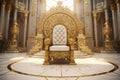 Luxurious gold pattern on a royal throne conveying