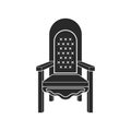 Royal throne icon. King throne or armchair icon in flat style isolated on white background.