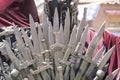 royal throne made of iron swords, seat of the king, symbol of po