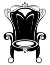 Royal throne in monochrome style.