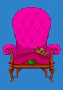 Royal throne pea fairy tale cartoon