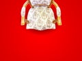 Royal Throne on red and white background