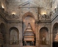 Royal tombs King JoÃÂ£o III and his wife Queen Catherine of Austria resting on marble elephants, Church of Santa Maria, Lisbon.