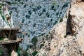 Royal Trail also known as El Caminito Del Rey - mountain path along steep cliffs in gorge Chorro, Spain