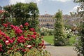 Royal villa and rose plants in monza city in italy Royalty Free Stock Photo