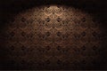 Royal, vintage, Gothic horizontal background in gold, bronze, caramel, chocolate with a classic Baroque pattern, Rococo