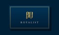 Royal vintage intial letter BU logo
