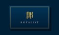 Royal vintage intial letter DK logo