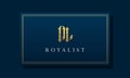 Royal vintage intial letter DL logo