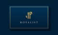 Royal vintage intial letter JF logo
