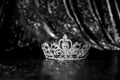 Royal vintage sparkle princess crown. Black and white Royalty Free Stock Photo