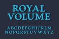 Royal volume isolated english alphabet. 3d vintage letters font