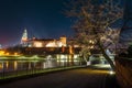 The Royal Wawel Castle, Poland. Night view Royalty Free Stock Photo