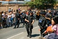 Royal Wedding atmosphere in Windsor with police rifle surveillan