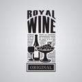 royal wine label. Vector illustration decorative design Royalty Free Stock Photo