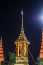 Royal winter festival at Royal Plaza,Dusit Palace,Bangkok,Thailand on December12,2018:A tiered roofed shrine housing a Buddha Imag