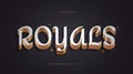 Royale Text in White and Gold Style with 3D Effect