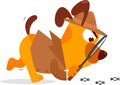 Detective Dog Cartoon Character With Magnifying Glass Following A Clues Royalty Free Stock Photo