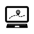 ROYALTY-FREE STOCK PHOTO Real Estate Company Location Icon. House on pin icon. House Location Icon