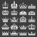 Royalty King and Queen crowns diadems or coronet isolated objects