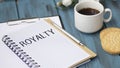 ROYALTY text in the office notebook Royalty Free Stock Photo