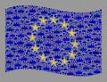 Royalty Waving Europe Flag - Mosaic of Imperial Objects