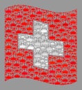 Royalty Waving Swiss Flag - Mosaic with Imperial Elements