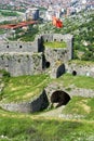 Rozafa Castle with the city of Shkoder in the background in Albania Royalty Free Stock Photo