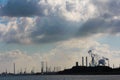 View of oil refinery and heavey industry on new maas river