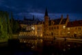 Rozenhoedkaai Bruges, Belgium at dusk Royalty Free Stock Photo