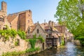 Rozenhoedkaai canal from Bonifacius bridge in Bruges - Belgium