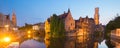 Rozenhoedkaai and Dijver river canal in Bruges, Belgium.