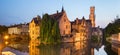 Rozenhoedkaai and Dijver river canal in Bruges, Belgium.