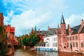 Rozenhoedkaai, Historic Centre of Bruges, Scenery with water canal, Venice of the North , cityscape of Flanders, Belgium Royalty Free Stock Photo