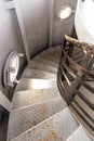 Rozewie, Poland, May 12, 2022: Metal spiral staircase in Rozewie lighthouse on the Baltic Sea Royalty Free Stock Photo