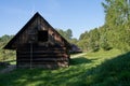 Roznov pod Radhostem, Czech Republic - September 28, 2023 - the Wallachian village - wooden houses in rural countryside