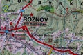 Roznov pod Radhostem, Czechia, on a road m Royalty Free Stock Photo