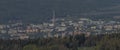 Roznov pod Radhostem town in spring morning from Radhost hill