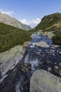 Roztoka Stream in Roztoka Valley. Tatra National Park. High Tatras, Carpathian Mountains. Nature reserve. Poland Royalty Free Stock Photo