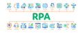 Rpa Robotic Process Automation Minimal Infographic Banner Vector